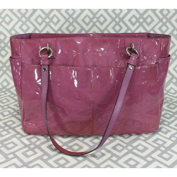 Coach Mauve East West Gallery Leather Tote Bag - Picture 5 of 12